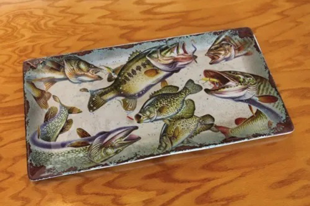 【メラミン トレー / Tray Melamine 18in x 9.5in - Fish】
