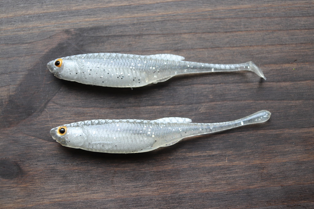 上が「パワーベイト ドリップ スイマー」・・・、で、下が今回の『パワーベイト ドリップ ミノー』。